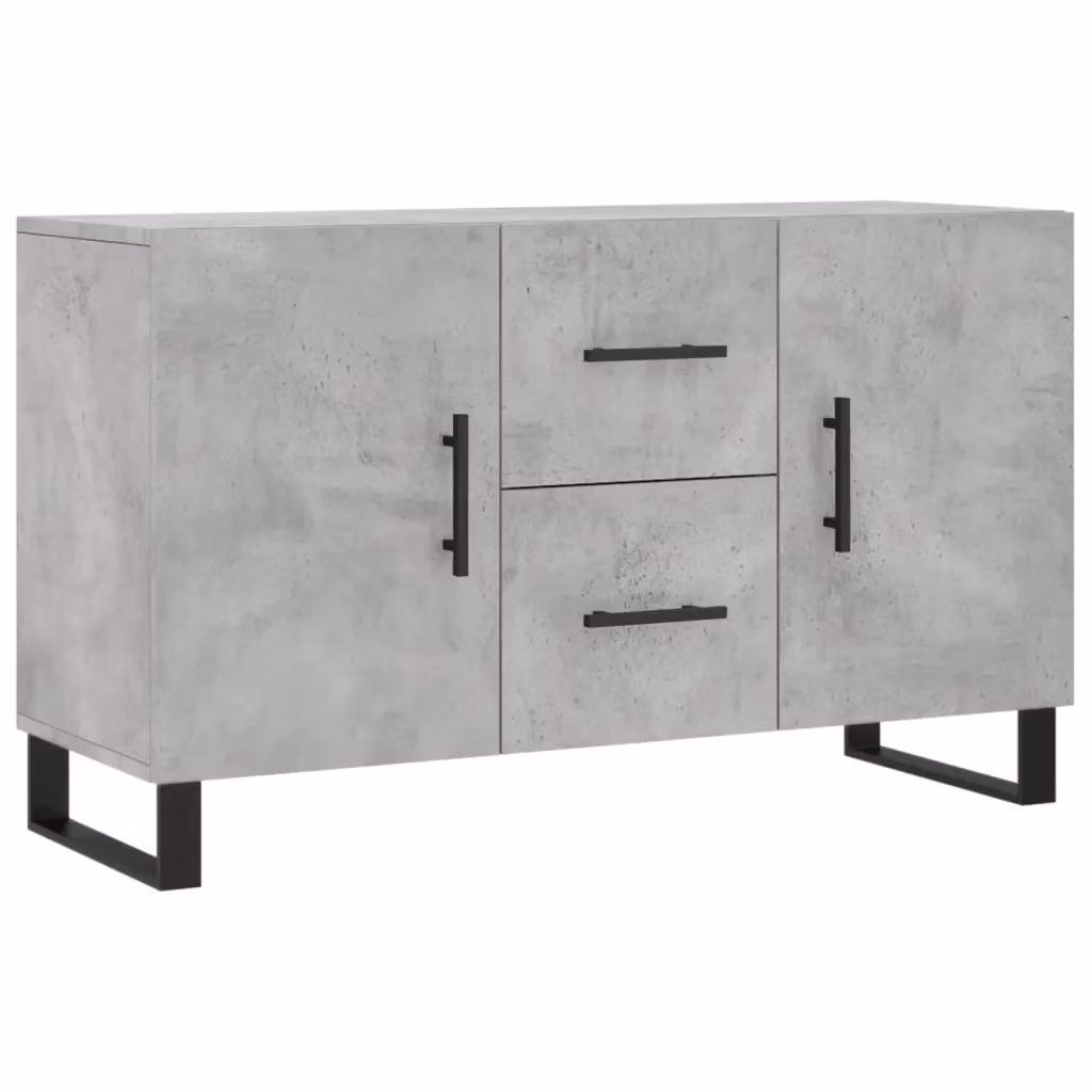 Credenza moderna vidaXL in legno e metallo, Grigio, L: 100 cm, P: 36 cm, H: 60 cm – 2