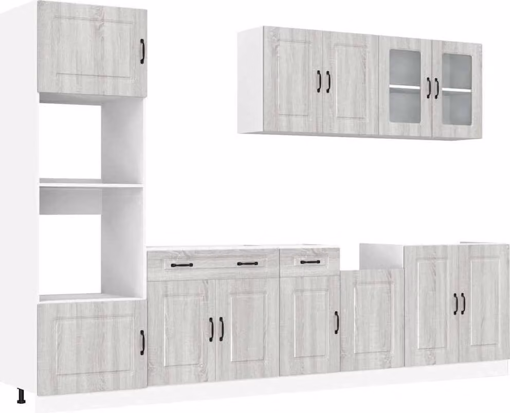 Set Mobili da Cucina 7 pz Kalmar Grigio Sonoma in Truciolato
