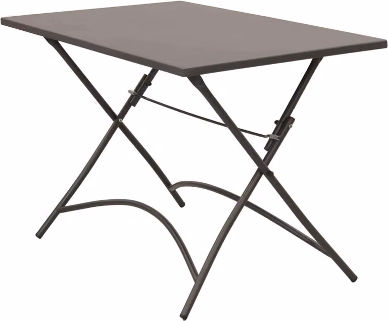 Milani Home - tavolo da giardino pieghevole, Romanus, 110 x 70 cm, in acciaio, taupe
