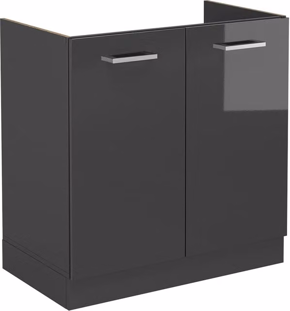 Mobile lavello cucina Vicco R-Line Antracite lucido senza piano di lavoro L: 80 cm