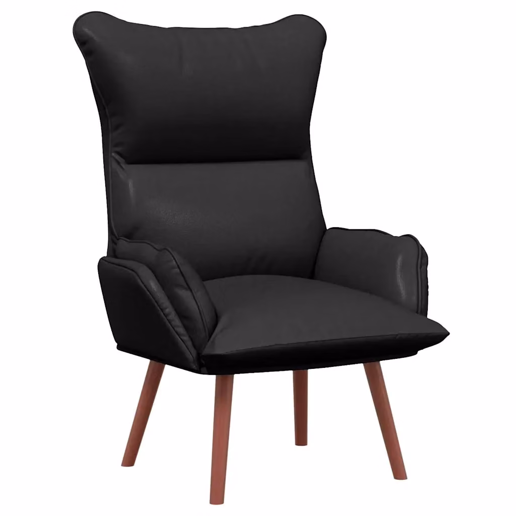 Poltroncina moderna DESIGN IN in pelle artificiale nera con braccioli L/P/H: 69 x 74 x 93 cm – 2