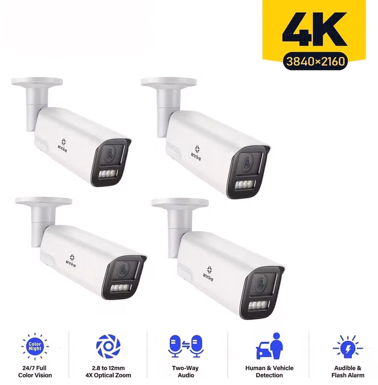 Telecamera di sicurezza - Telecamera IP - Telecamera a cupola - Telecamera PoE - Telecamera di sorveglianza - Risoluzione elevata da 12MP