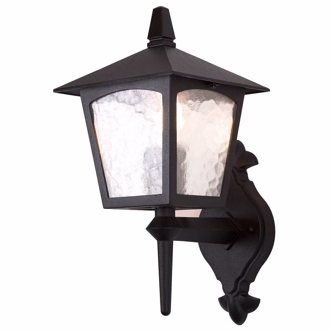 Applique da esterno York nera e trasparente, 1xE27x60W, alluminio, dimensioni: 43,5x18,5x23 cm, IP23, Elstead