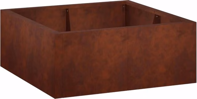 Set di 4 Muri di Contenimento in Acciaio Corten Marrone L/P/H: 100 x 100 x 30 cm