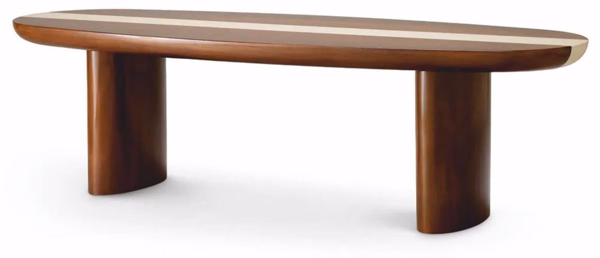 Casa Padrino Tavolino in mogano, marrone lucido / beige, 140 cm - Mobili per soggiorno
