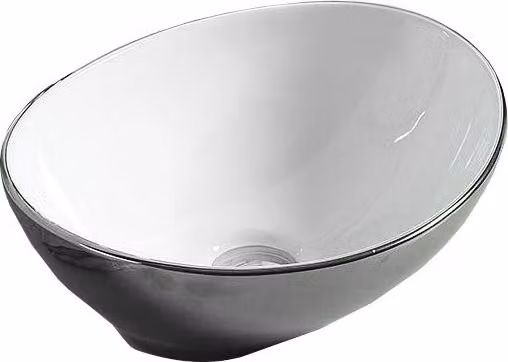 Mexen Elza lavabo da appoggio 40 x 33 cm, argento/bianco - 21014079