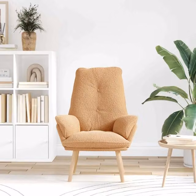 Poltroncina-Poltrona Beige 69 x 74 x 93 cm Tessuto Sherpa 587999