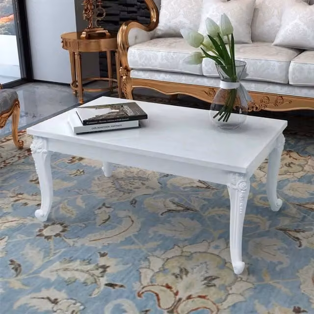 Tavolino da salotto rettangolare vidaXL bianco lucido L: 100 cm, P: 50 cm, H: 42 cm