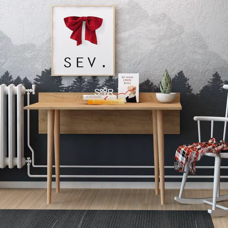 Skye Decor, Imma, scrivania, legno di quercia, 100 % MELAMINE COATED SLIPBOARD, 120 x 61,8 x 74 cm