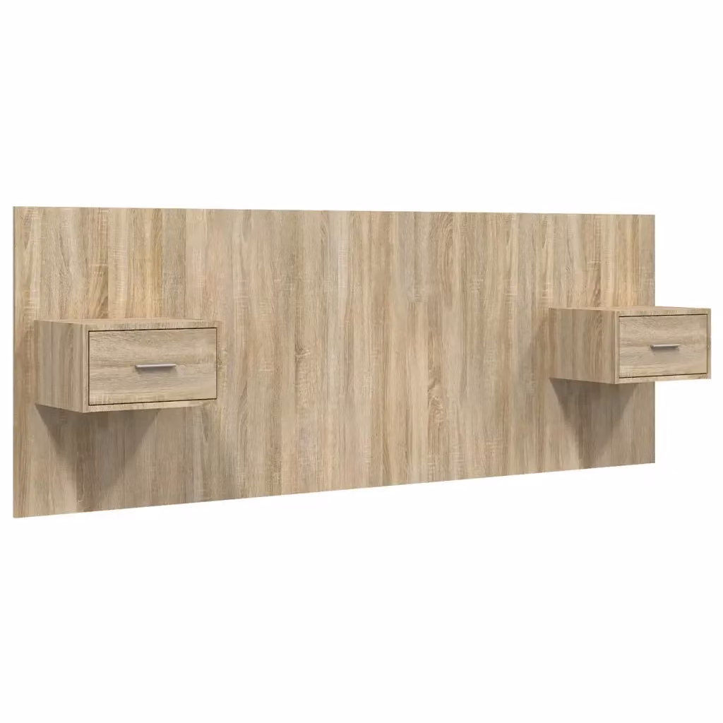 Testiera Letto con Comodini Integrati vidaXL in Legno Rovere, Marrone, L 120 x H 80 x P 32,5 cm – 2