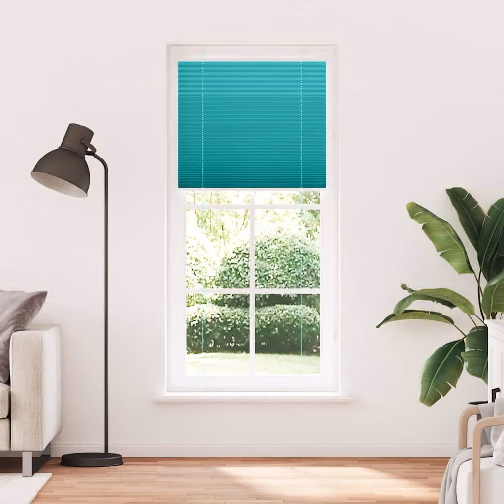 vidaXL Tenda Plissettata Verde petrolio 95x200 cm Larghezza Tessuto