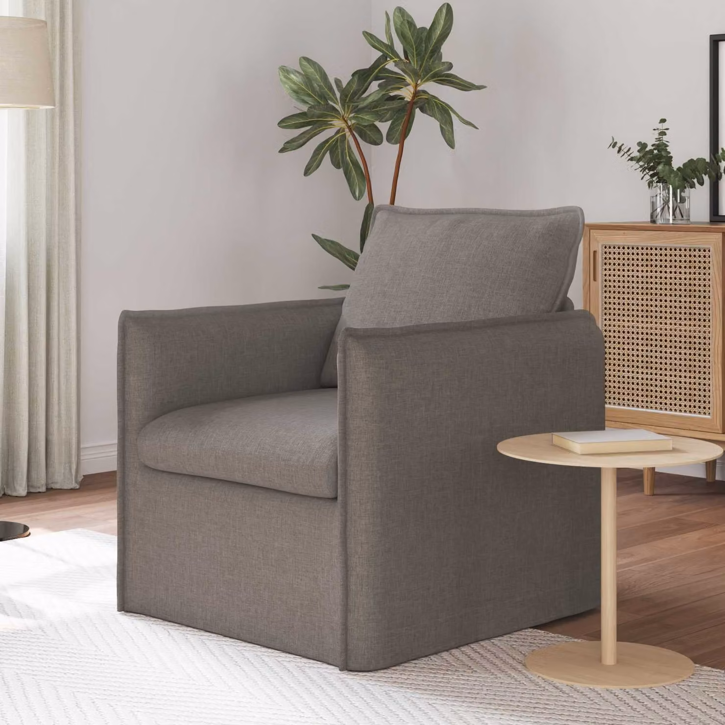 Divano moderno vidaXL Talpa in tessuto con coperture rimovibili, L: 75 cm, P: 82 cm, H: 85 cm