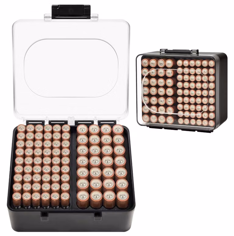 Contenitore per batterie, organizer per lo stoccaggio di batterie AA e AAA, scatola porta batterie