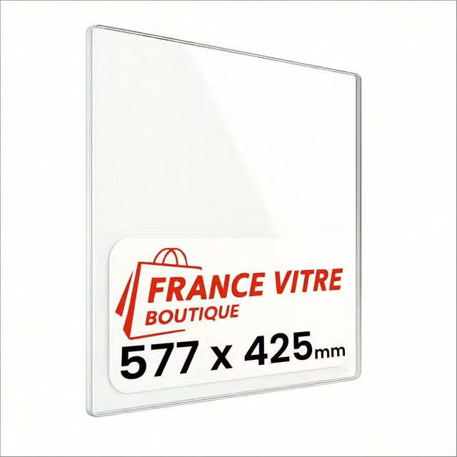 577 x 425 x 4 mm - Vetro per stufa a legna - vetro camino di ricambio - vetro per caminetto resistente al fuoco - France Vitre