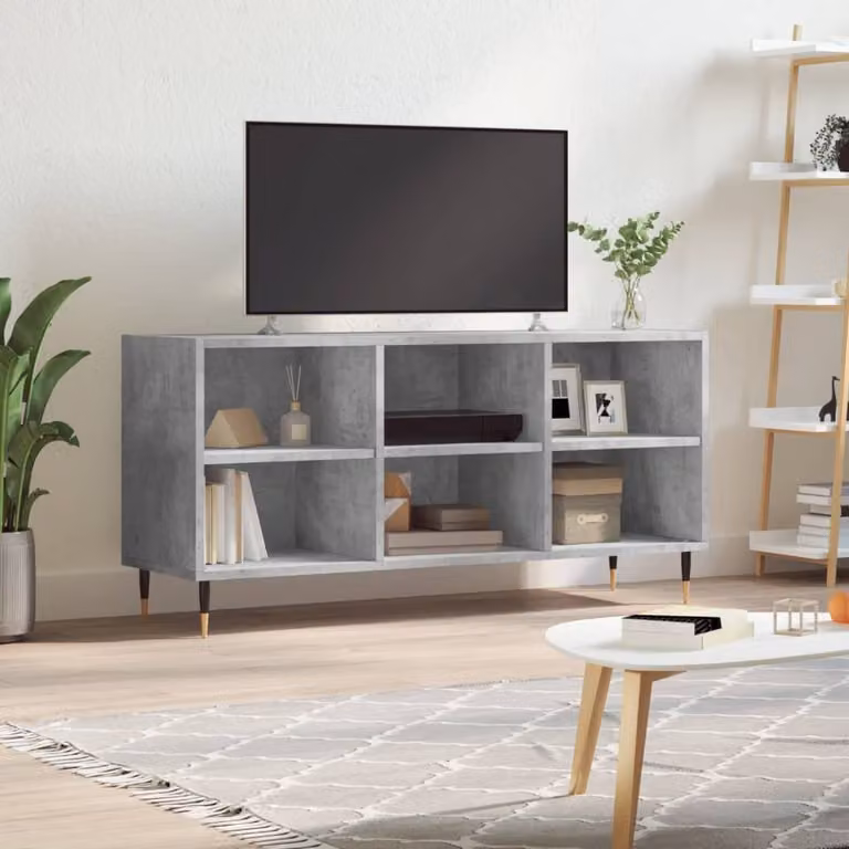 Mobile per TV vidaXL in legno e metallo Grigio Cemento L: 103,5 cm, P: 30 cm, H: 50 cm