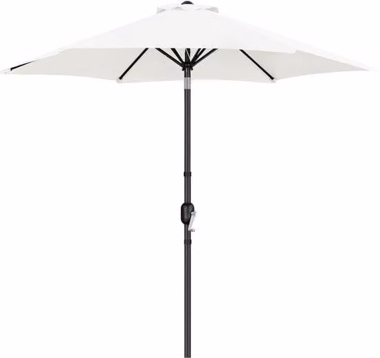 Ombrellone marrone chiaro con diametro di 269 cm - Protezione dai raggi UV per balconi e terrazze - Inclinabile