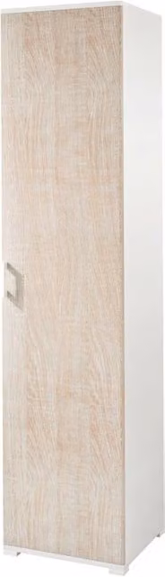 Mobile Multiuso Moderno TERRANEO Bianco con Ante Rovere L 45 x H 195 x P 45 cm