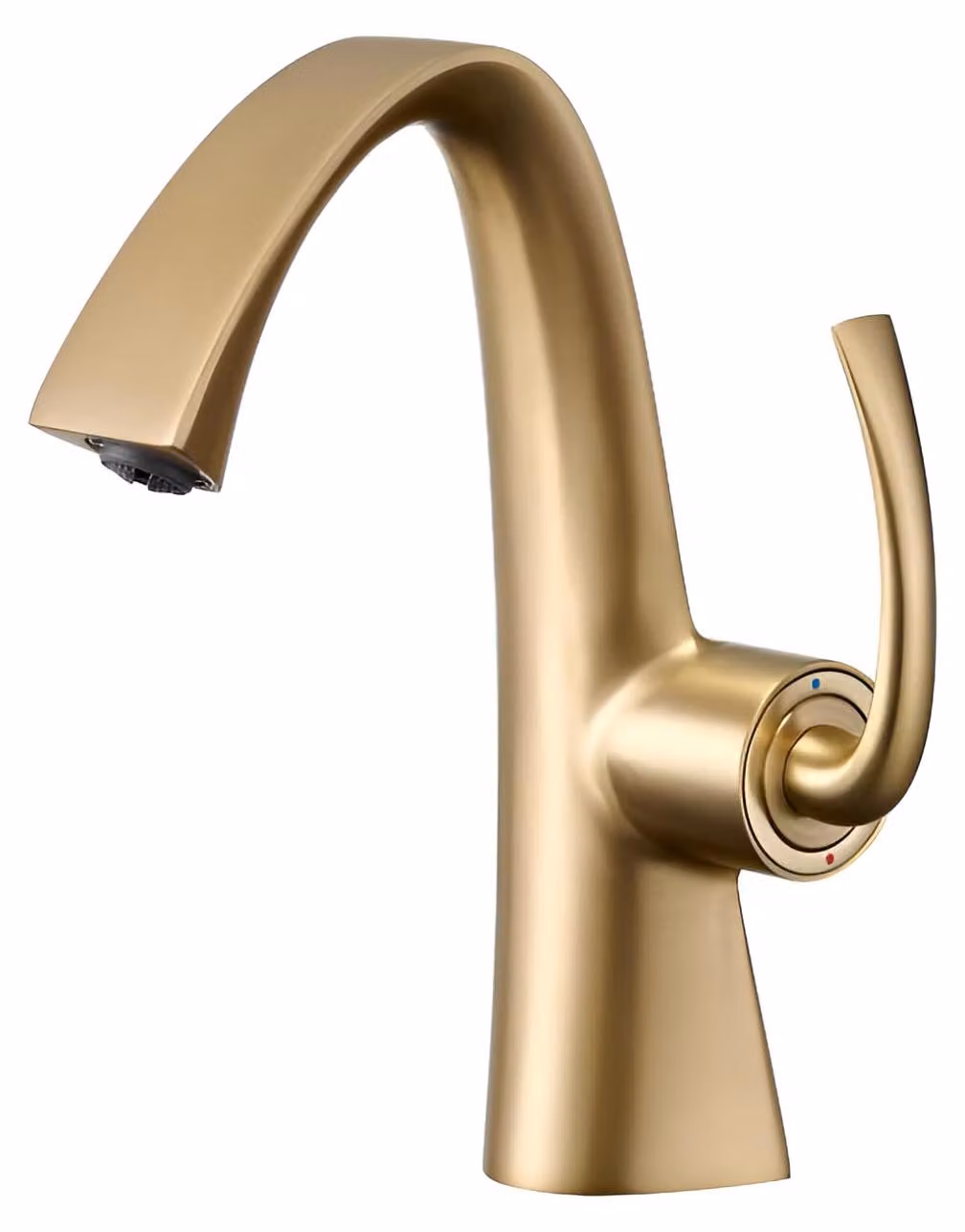 Miscelatore per lavabo in ottone massiccio, monocomando, finitura oro opaco, modello BS-302