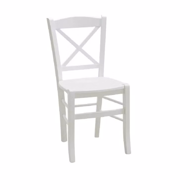 Set di 2 sedie shabby chic in legno di faggio laccato bianco Mobili 2G