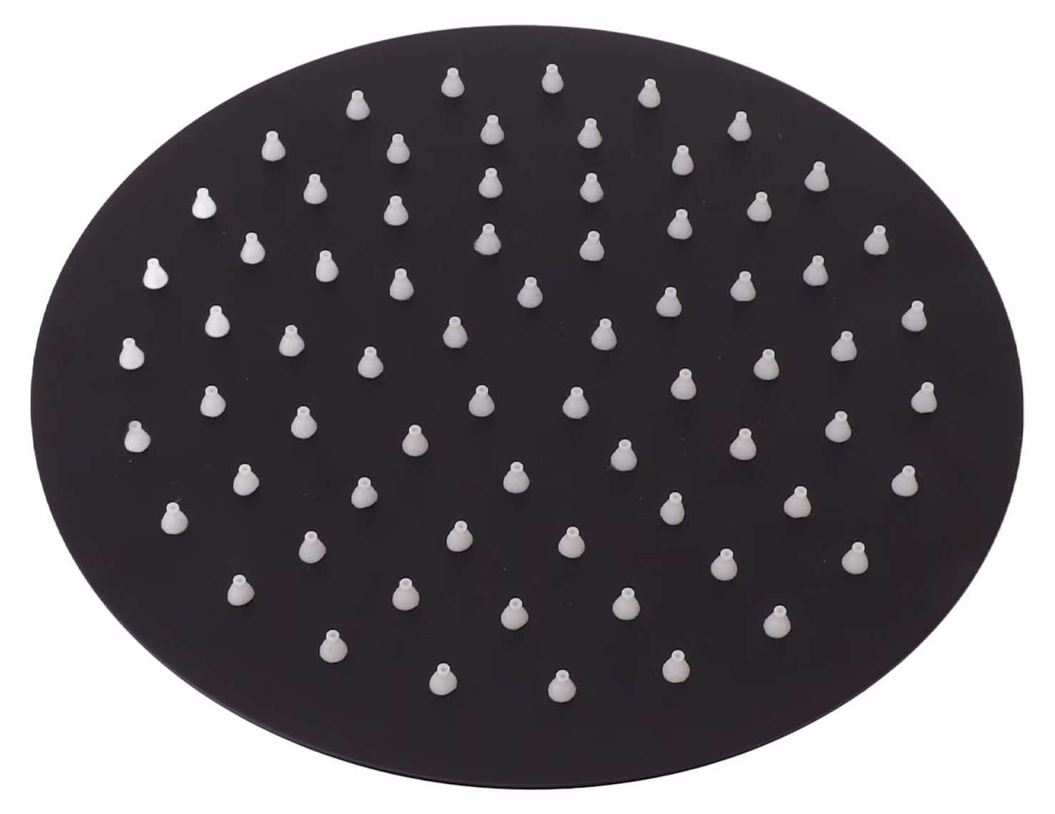 Soffione doccia ultra sottile, effetto pioggia, soffione fisso in acciaio inossidabile, rotondo, nero, 20,3 cm