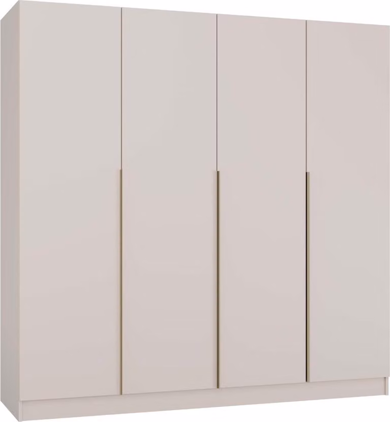 Armadio, color beige/cashmere, dimensioni 200 x 56, 5 cm