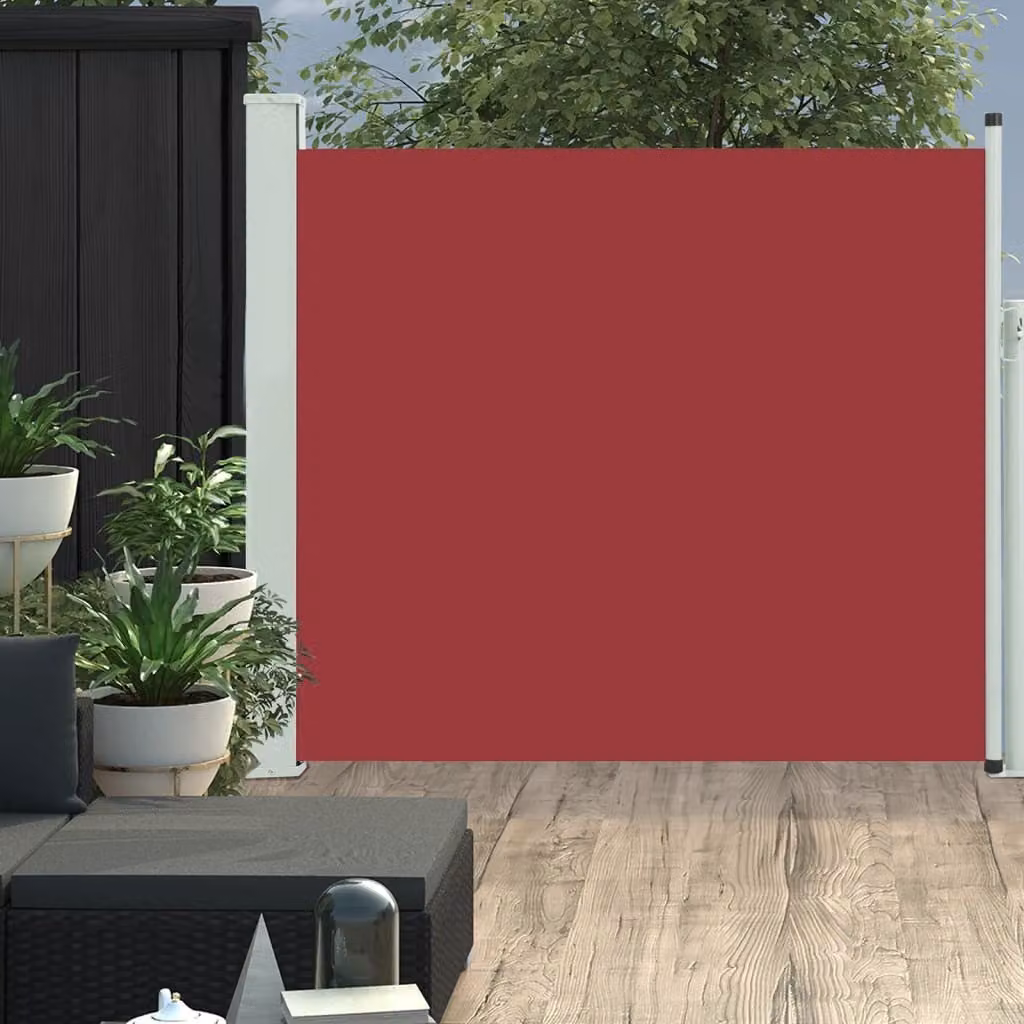 The Living Store Tenda laterale estensibile 100x300 cm rosso