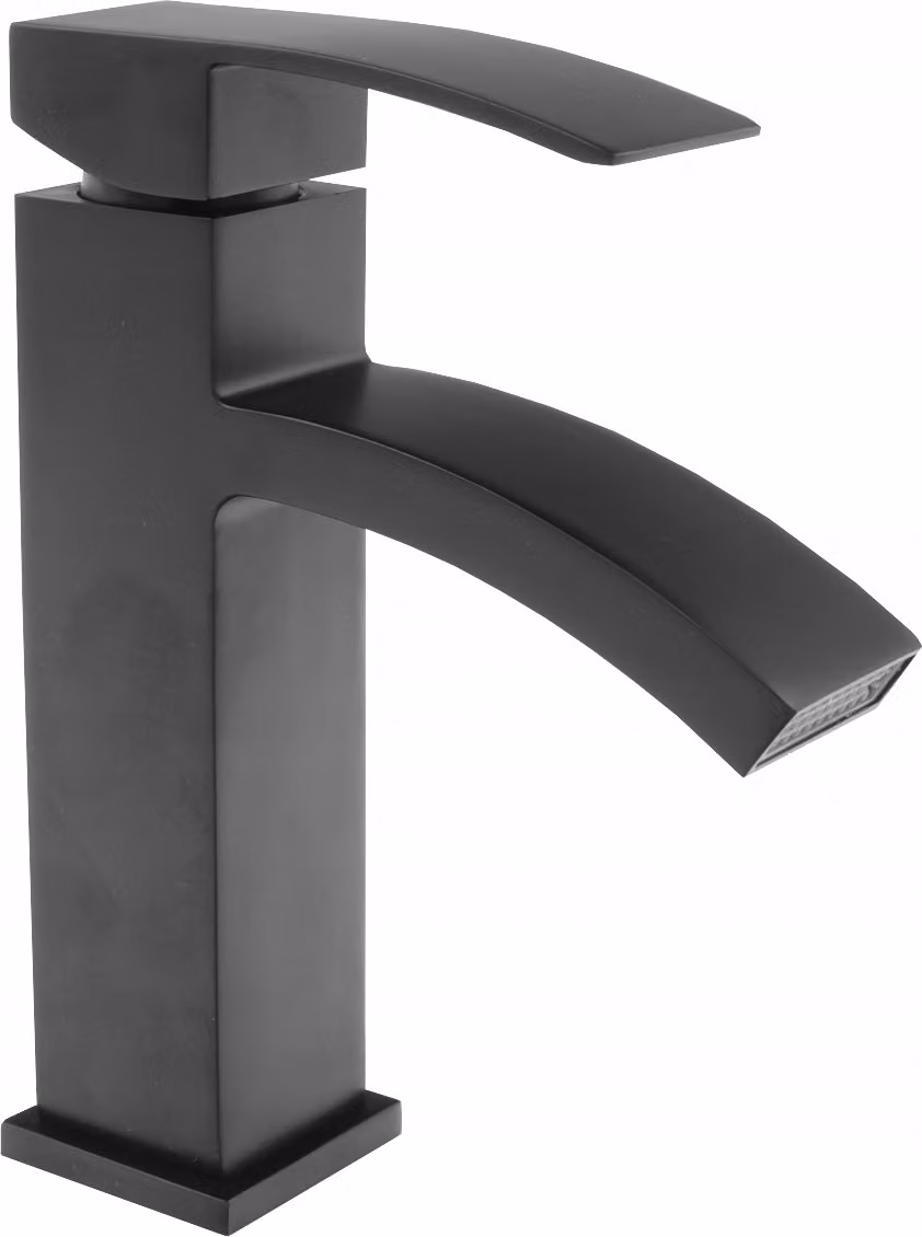 Granitan - Rubinetto per lavabo - Rubinetto da bagno - A cascata - Modello alto - Nero - Ottone - KASKADA