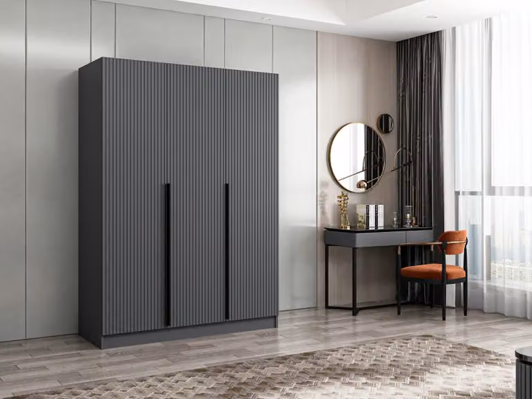 Skye Decor, Kale Anthracite - 2287, armadio, antracite, 100 % PANNELLI DI PARTICELLE RIVESTITI IN MELAMMINA, 135 x 52 x 210 cm