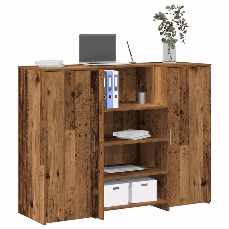 vidaXL Banco Reception in Legno Vecchio Marrone L: 135 cm, P: 50 cm, H: 103,5 cm