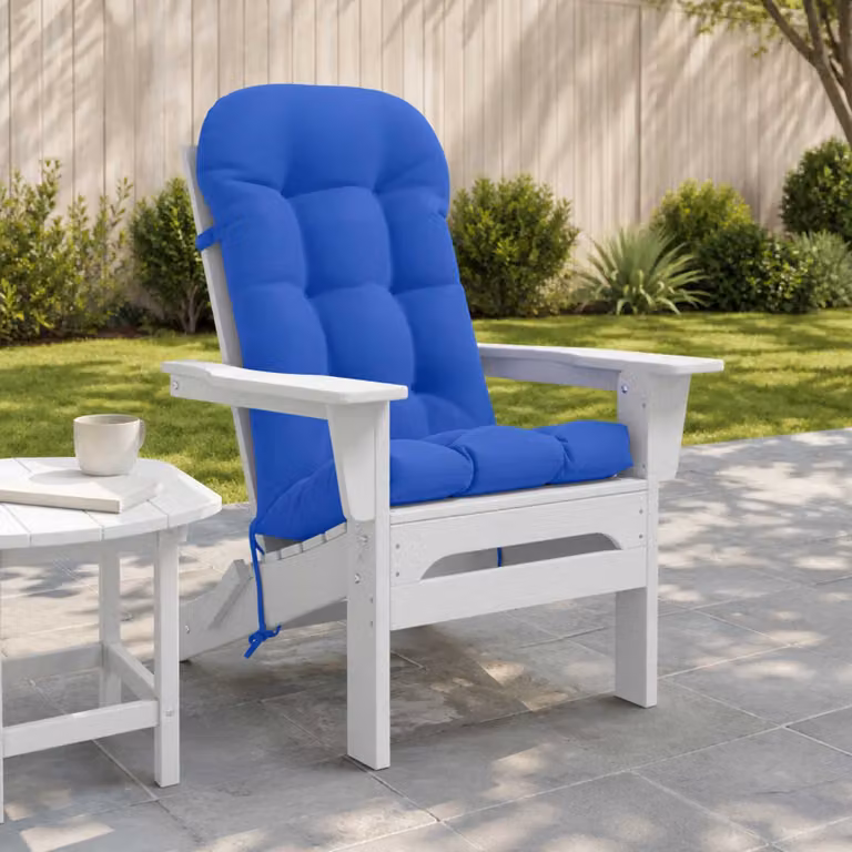 vidaXL Cuscino per Lounger Sole PUTTEN Blu Reale in Poliestere con Lacci di Fissaggio