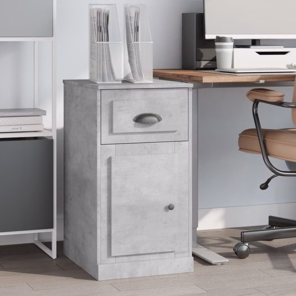 Mobiletto con cassetto vidaXL in legno multistrato e MDF, colore grigio, L 40 cm x P 50 cm x H 75 cm