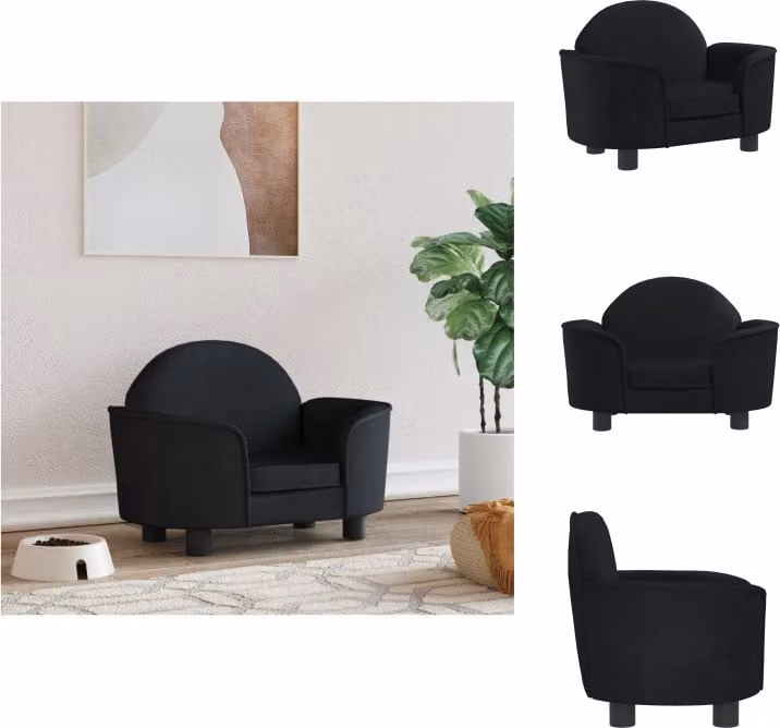 vidaXL Letto per cani nero 66x40x45 cm in velluto - Letti per cani