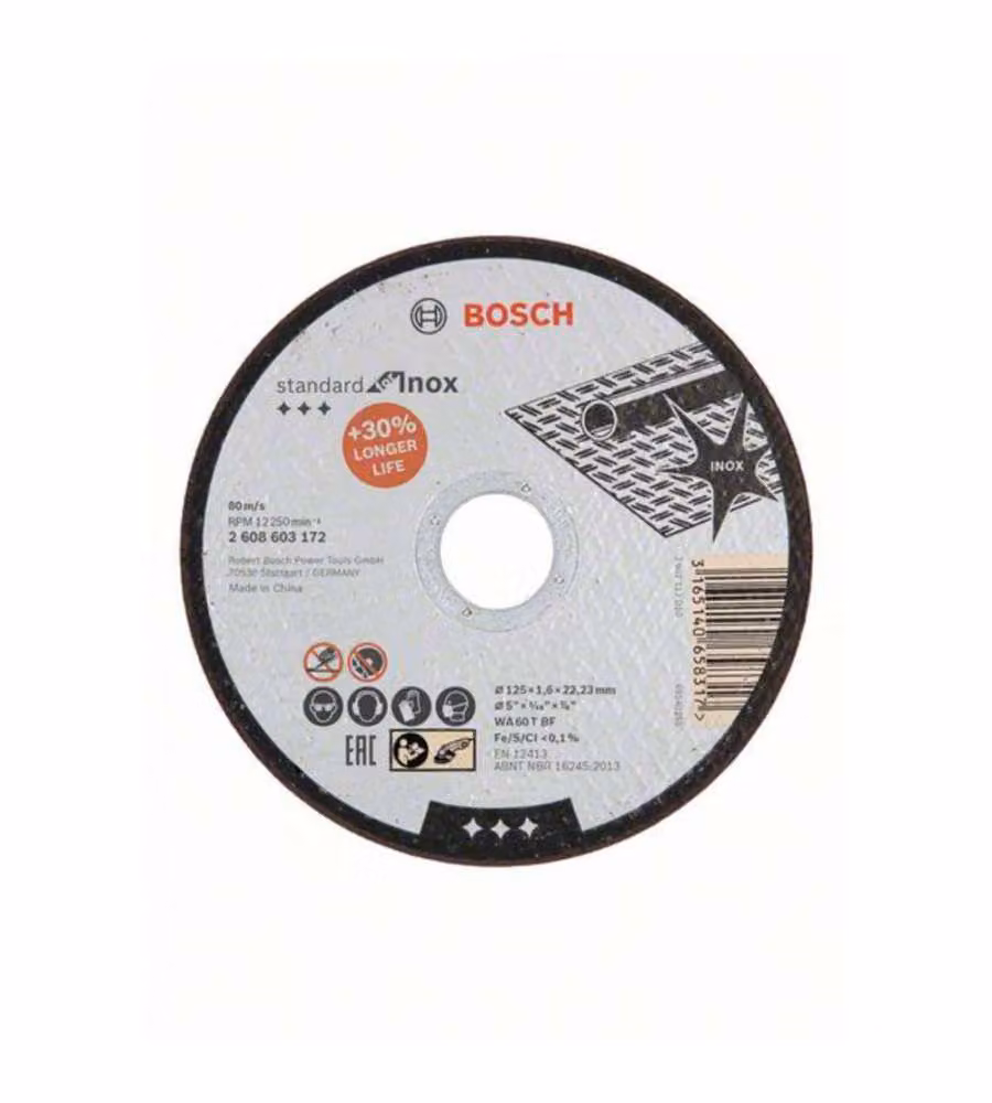 Mola da taglio diritta "Standard for Inox" WA 46 T BF diametro 125mm