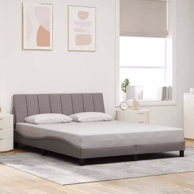 Giroletto senza Materasso-Struttura Letto Hanko Tortora 160x200 cm in Tessuto 544753