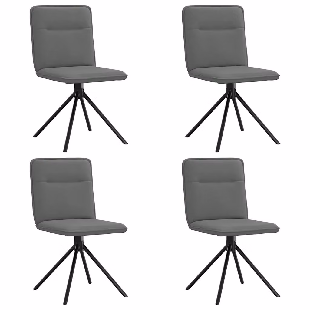 Set di 4 sedie da pranzo moderne vidaXL in tessuto grigio con struttura in metallo, legno e plastica – 2