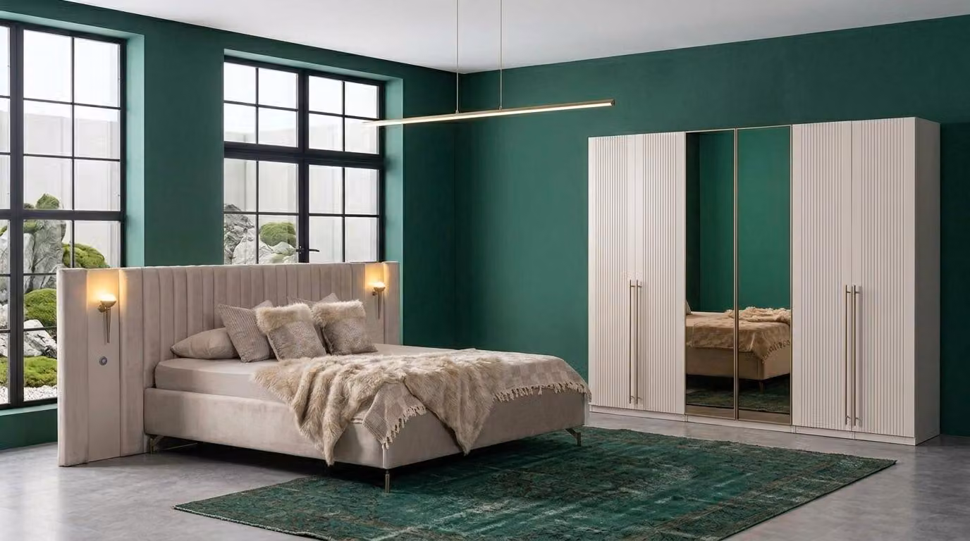 Armadio Bett, camera da letto, stile moderno, beige, confortevole