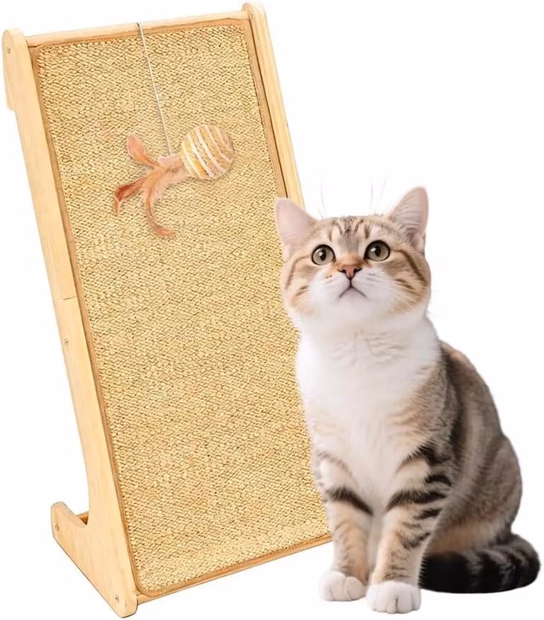 Albero per gatti, modello a L, in sisal, con palla giocattolo, altezza 69 cm