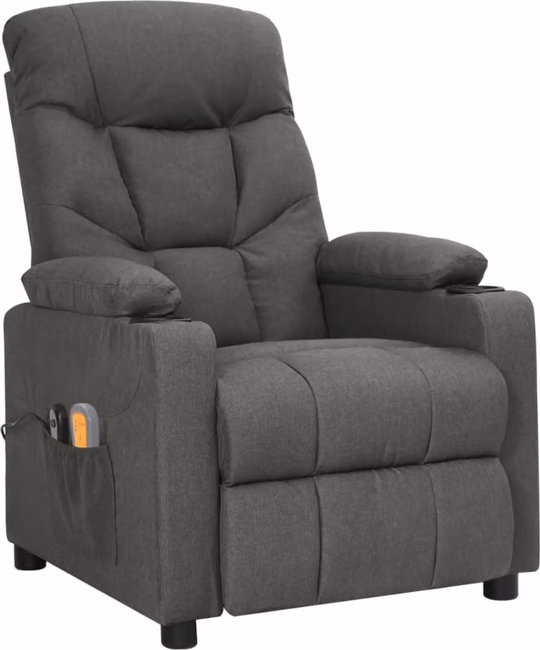 SYFAX™ Poltrona Massaggiante Elettrica Grigio Scuro in Tessuto