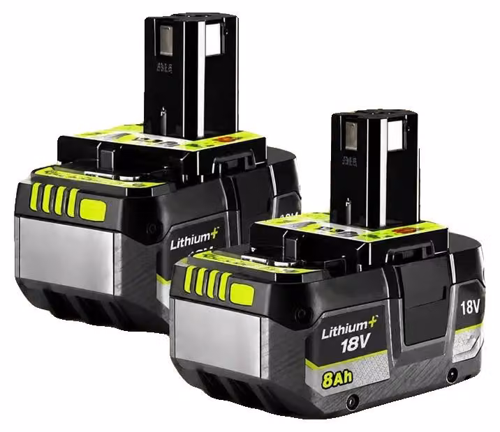 Batterie di ricambio, 18V, agli ioni di litio, capacità 8000mAh, 2 batterie da 8.0Ah