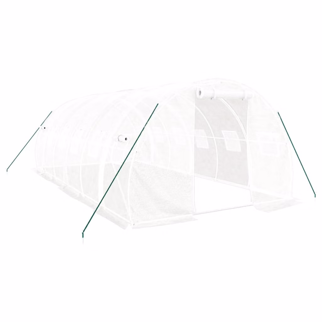 Serra con Telaio in Acciaio Bianco 18 m² 6x3x2 m