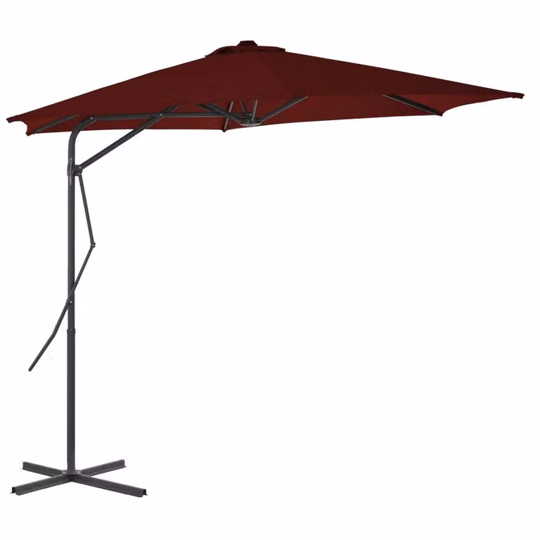 The Living Store ombrellone con palo in acciaio rosso Bordeaux 300x230 cm