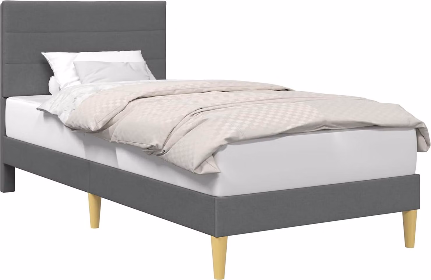 Struttura del letto Grigio Scuro 100 x 200 cm Tessuto
