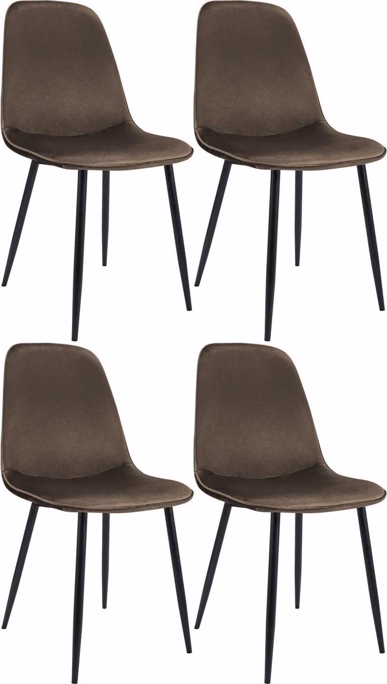 Set di 4 sedie da pranzo in velluto - sedie da cucina - eleganti e confortevoli - robusta struttura in metallo