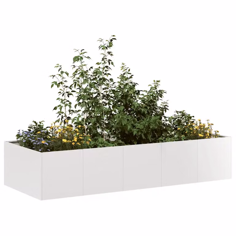 Fioriera a letto rialzato vidaXL in acciaio inox argento L: 200 cm, P: 80 cm, H: 40 cm