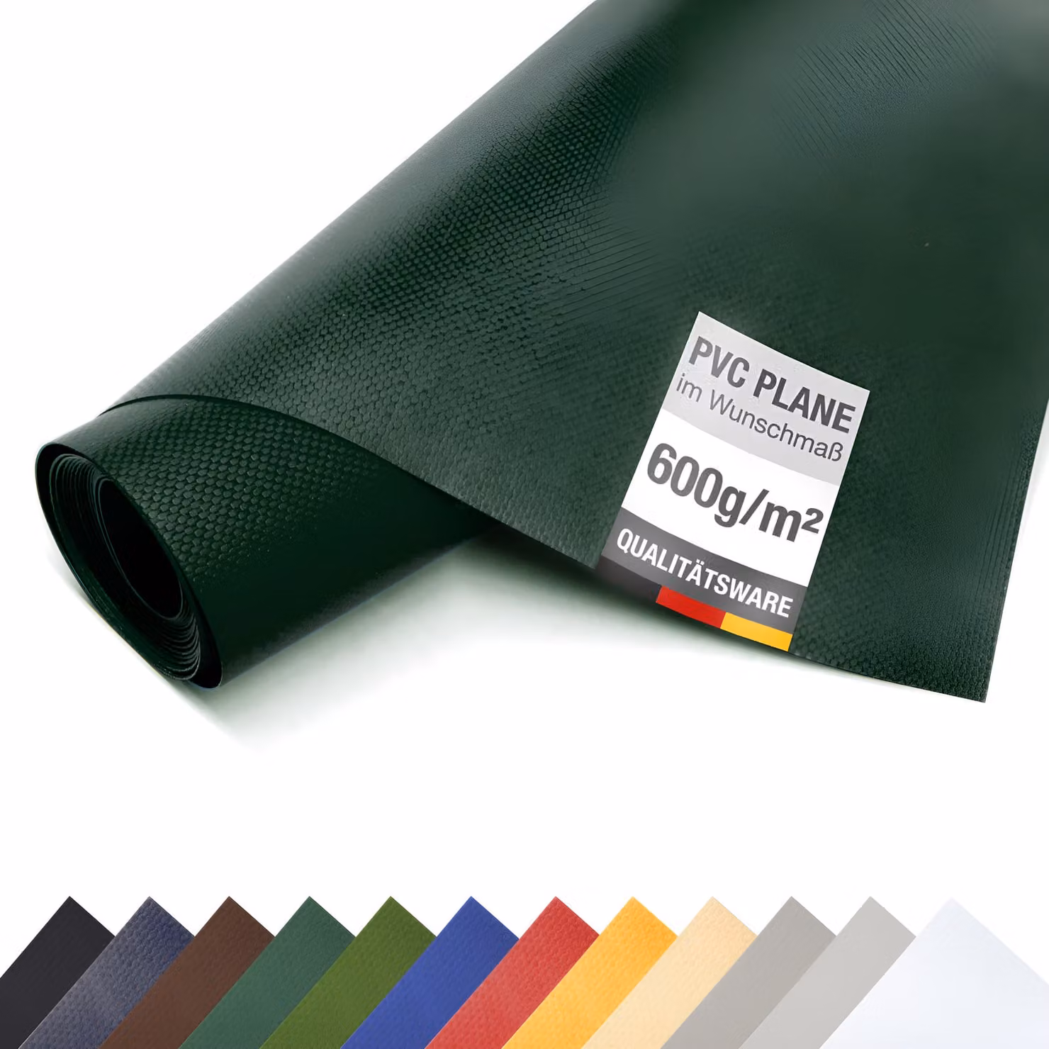 Telone in PVC per camion 600 g/m² al metro telone opaco (verde, 3m x 9m)