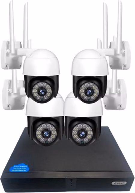 Set di 4 telecamere di sorveglianza impermeabili Andowl con registratore professionale e gestione tramite smart app, colore bianco – 1