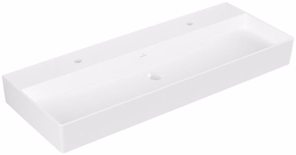 Villeroy & Boch Memento 2.0 lavabo mural, 2 trous pour robinet, sans trop-plein, rectifié, 1200x470mm, 4A22CGRW, 4A22CGRW