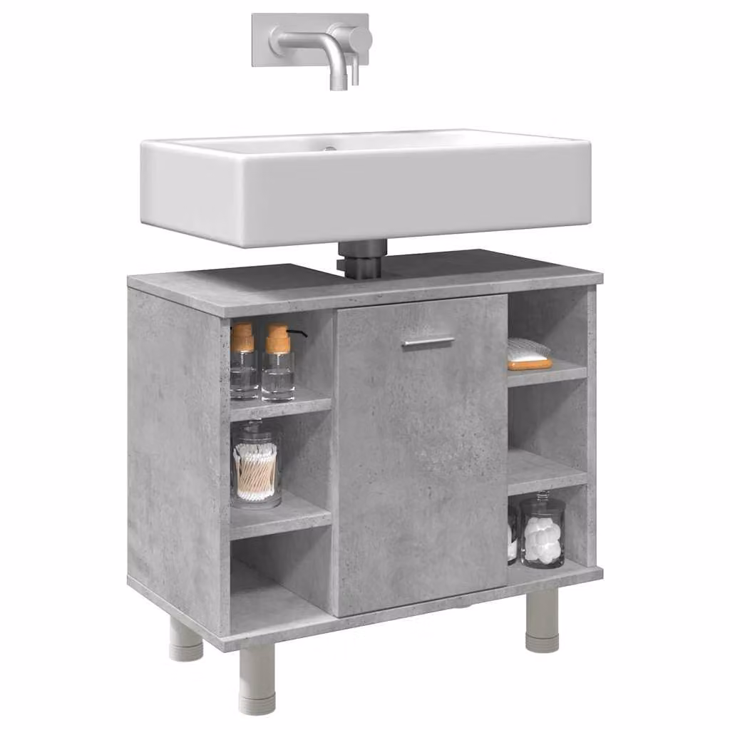 Mobile da bagno moderno vidaXL in legno MDF grigio opaco, L: 60 cm, P: 32 cm, H: 53,5 cm