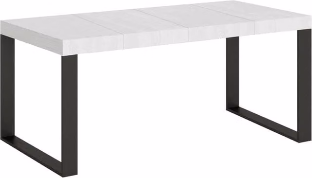 Tavolo allungabile Itamoby Tekno Premium Bianco Frassino con telaio Antracite L/P: 90 x 90 cm, estensibile fino a 246 cm