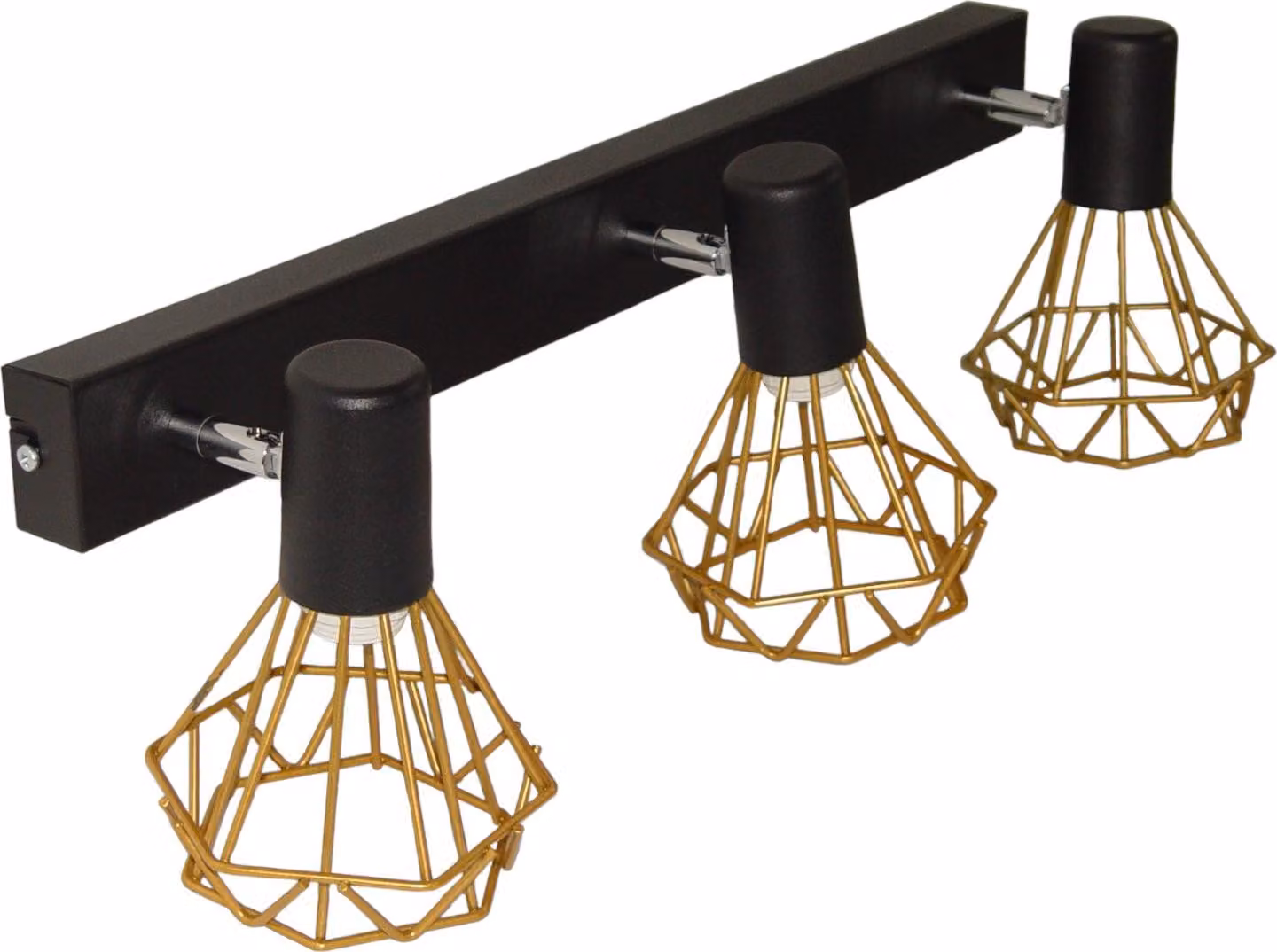 Lampade da parete moderne Loft Mini Szach 2742KZ/Z-A-3 oro e nero con 3 punti luce E14 IP 20
